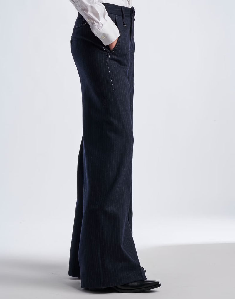 HIGH Everyday Couture Arrival Trousers Pinstripe Navy - SKULPT Dublin