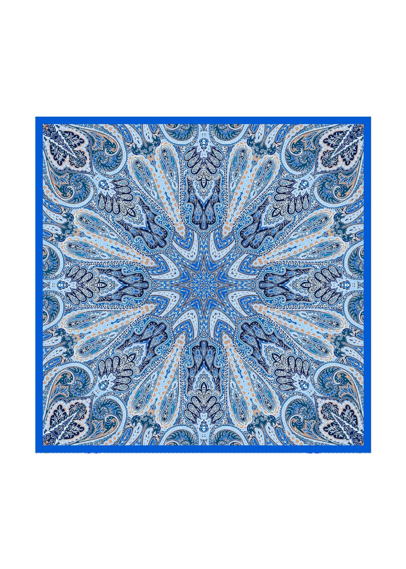 Codello Small Silk Paisley Scarf Blue Hues - SKULPT Dublin