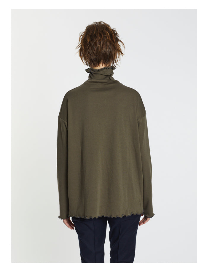Lis Lareida Long Sleeve Jersey Tatoo Turtleneck Top in Espresso - SKULPT Dublin