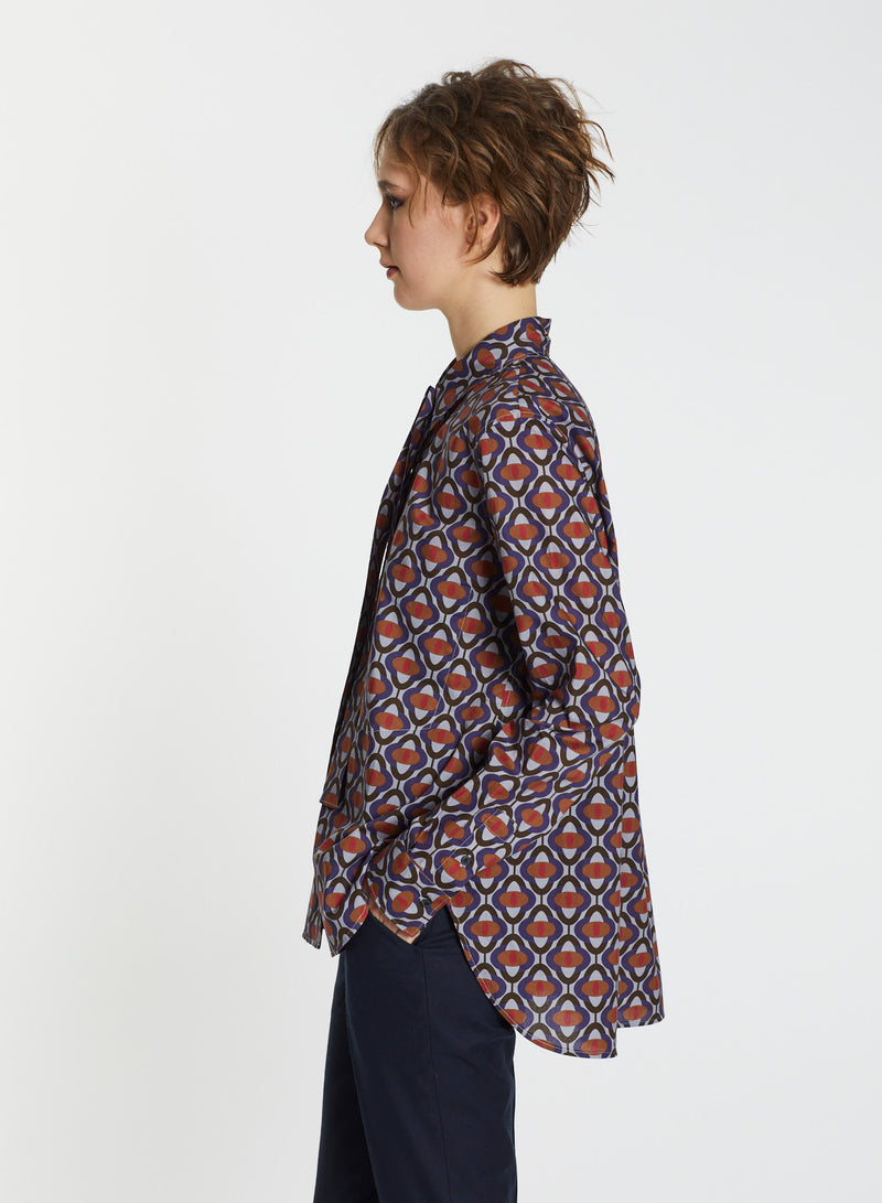 Lis Lareida Lauren with Bow Tie Shirt in Graphic Flower - SKULPT Dublin