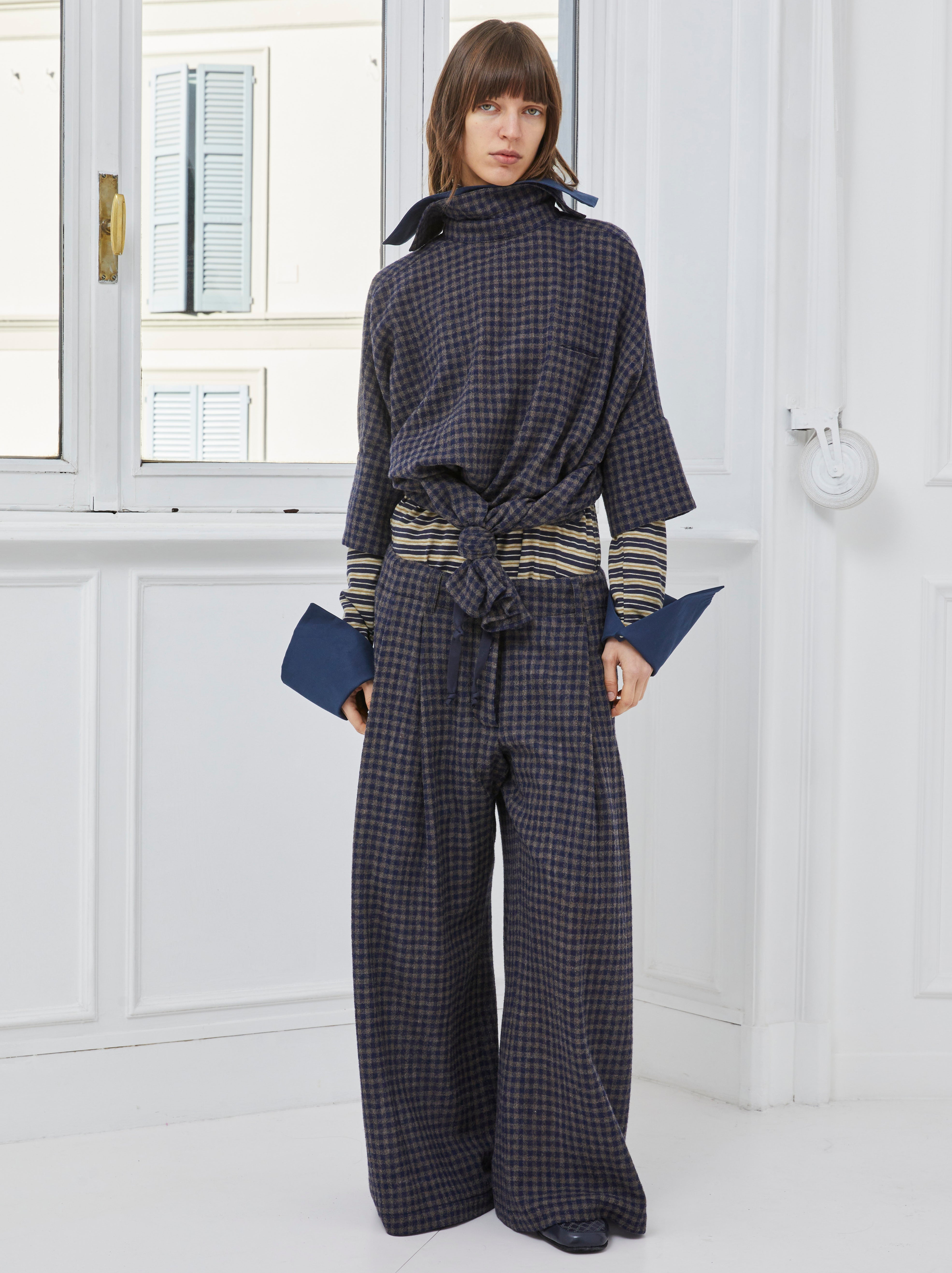Jejia Trousers in Gingham - SKULPT Dublin