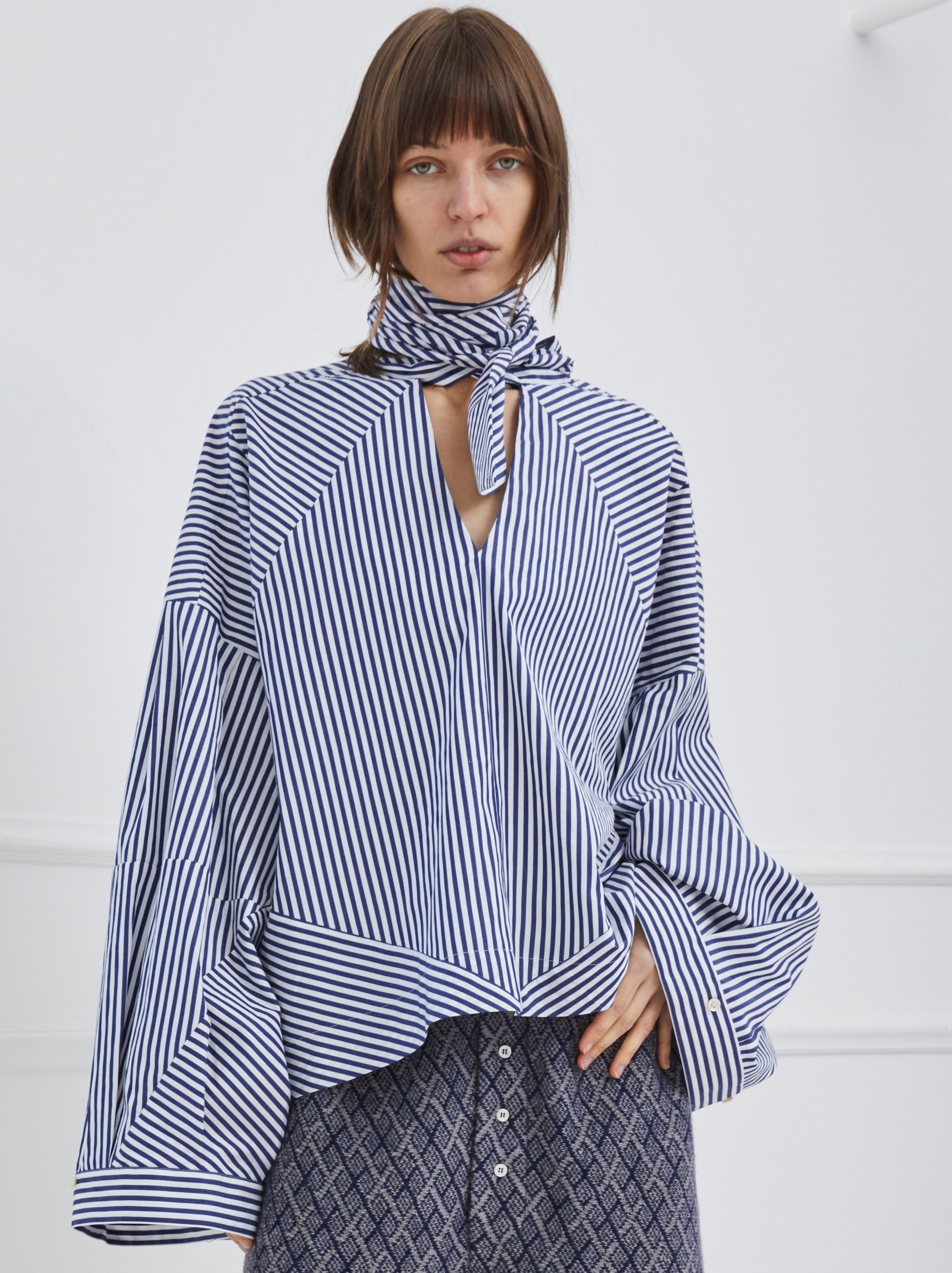 Jejia Shirt in Brown Stripe - SKULPT Dublin