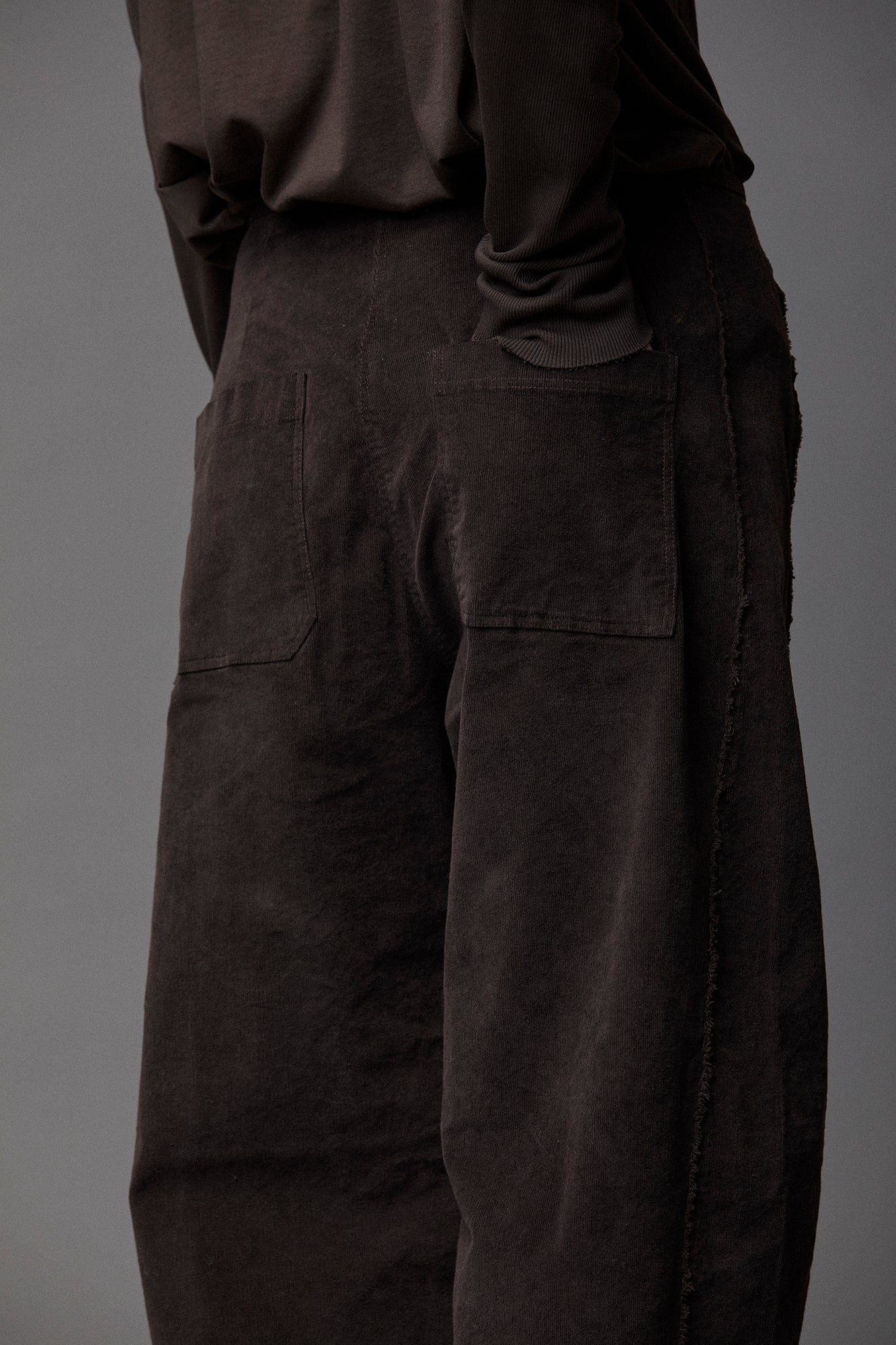 Kristensen du Nord Barrel Corduroy Trousers in Dark Chocolate - SKULPT Dublin