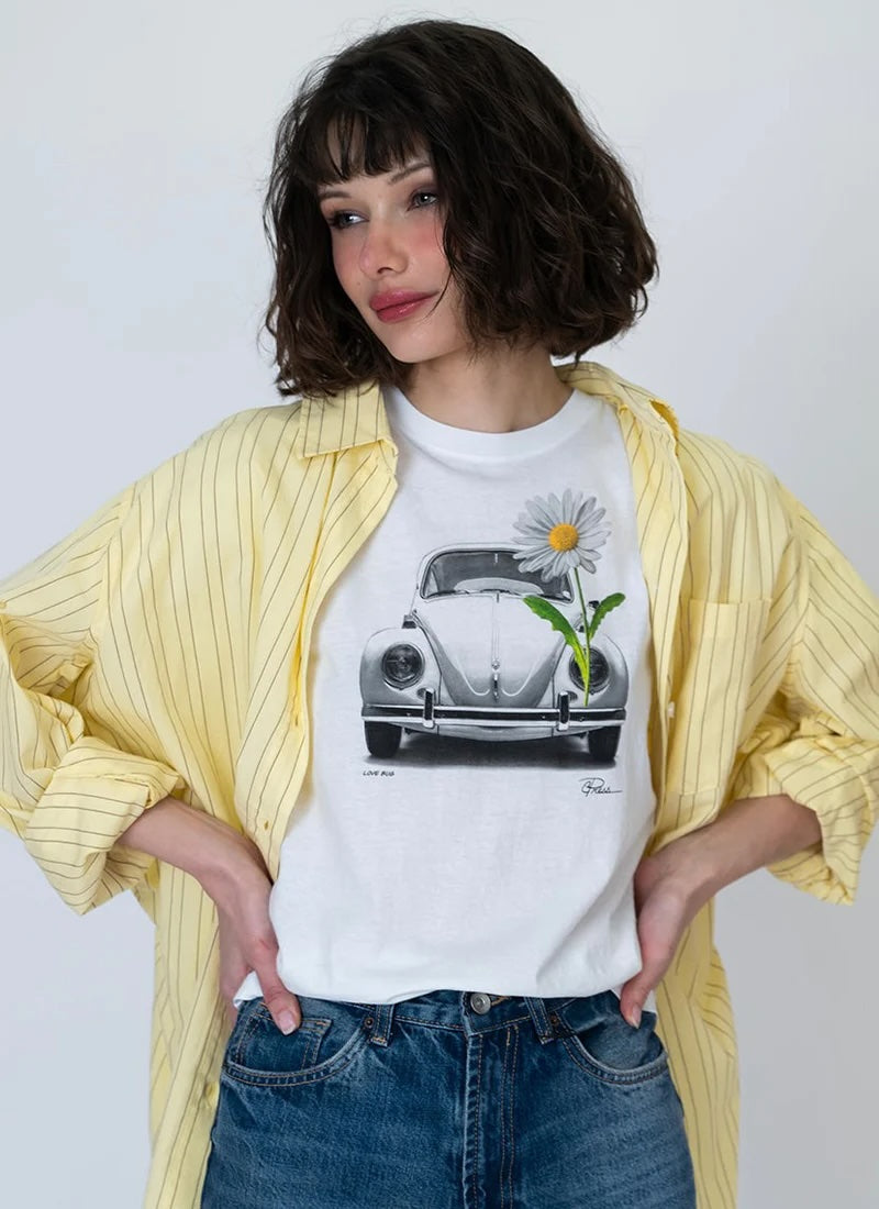 CPress Studio Love Bug Short Sleeve Tee in White - SKULPT Dublin