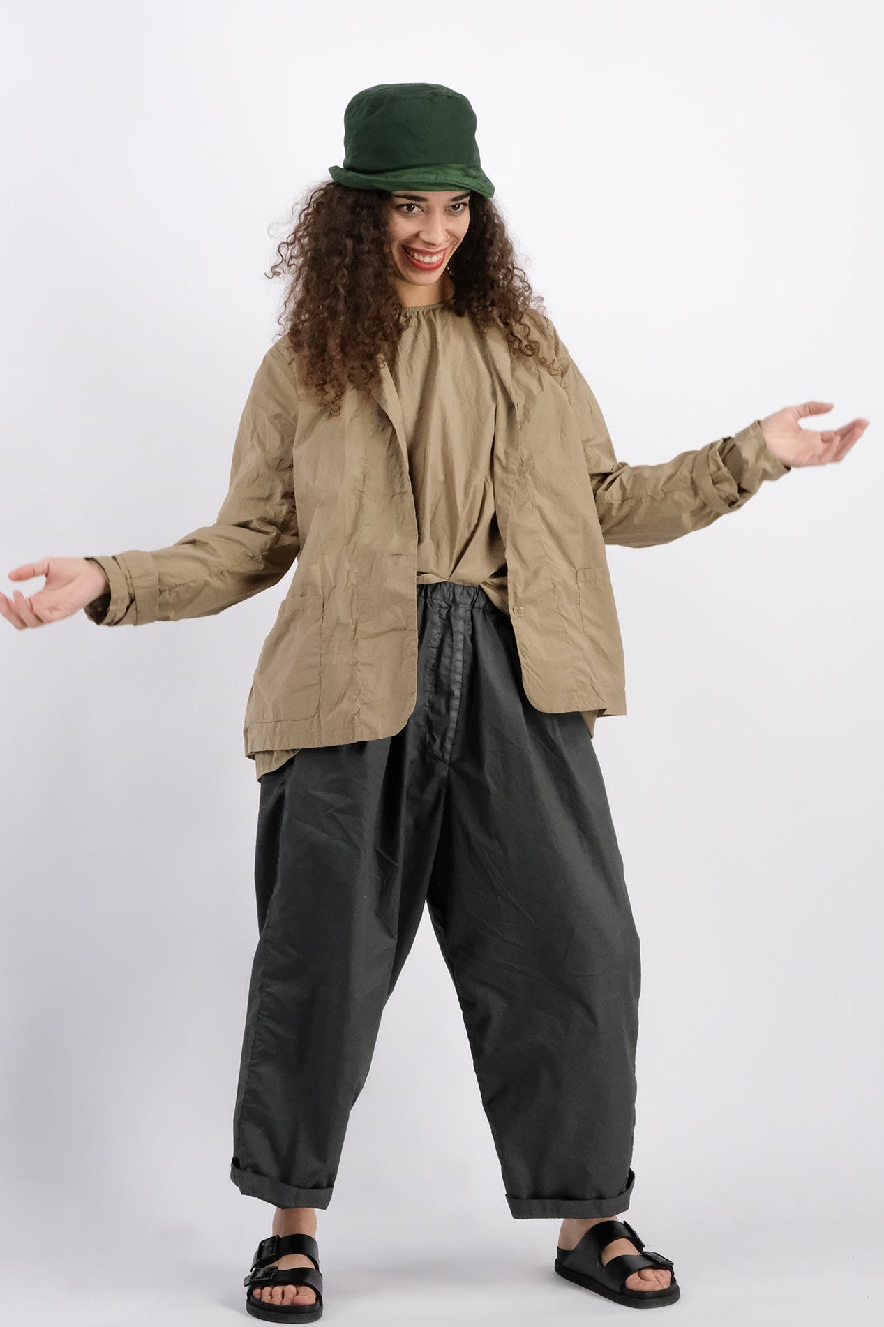 Manuelle Guibal Cotton Trousers in Grey Black - SKULPT Dublin