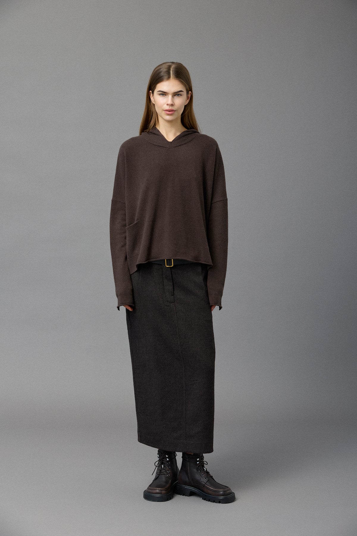 KristenseN Du Nord Cashmere Hoodie in Chocolate - SKULPT Dublin