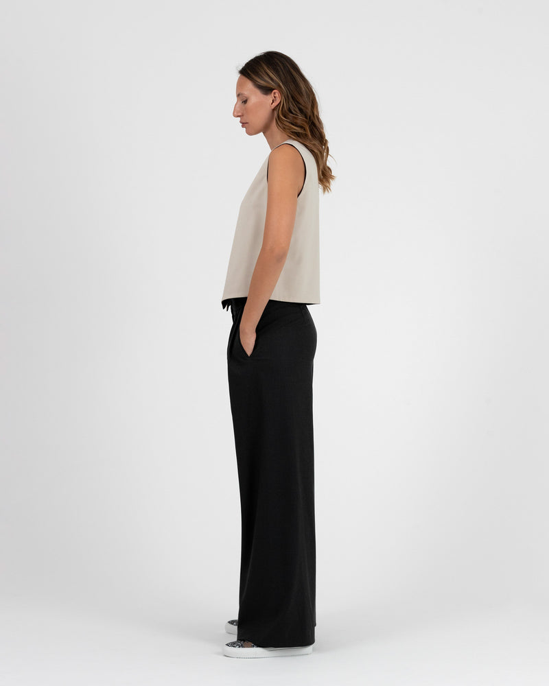 rialto48 Wide Leg Trousers with pleats in Anthracite - SKULPT Dublin