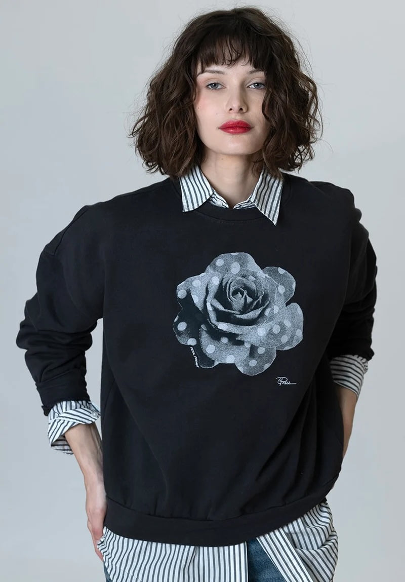 CPress Studio Petal Pusher Sweatshirt in Worn Black - SKULPT Dublin