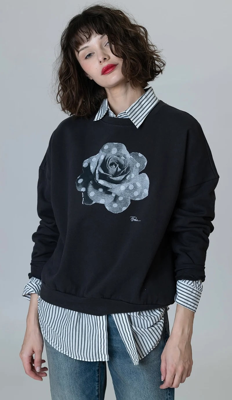 CPress Studio Petal Pusher Sweatshirt in Worn Black - SKULPT Dublin