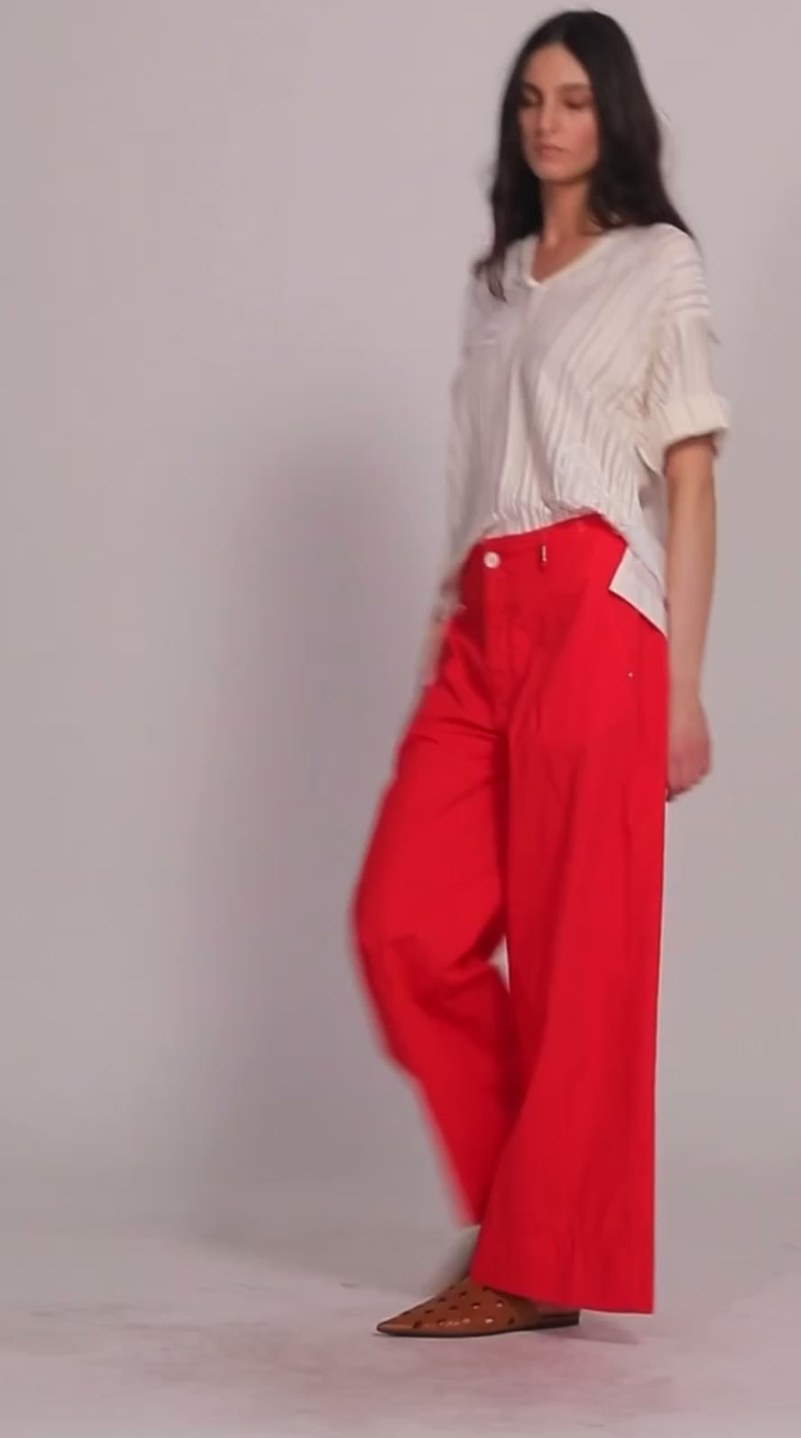 HIGH Everyday Couture Directive Trouser in Red Cotton - SKULPT Dublin