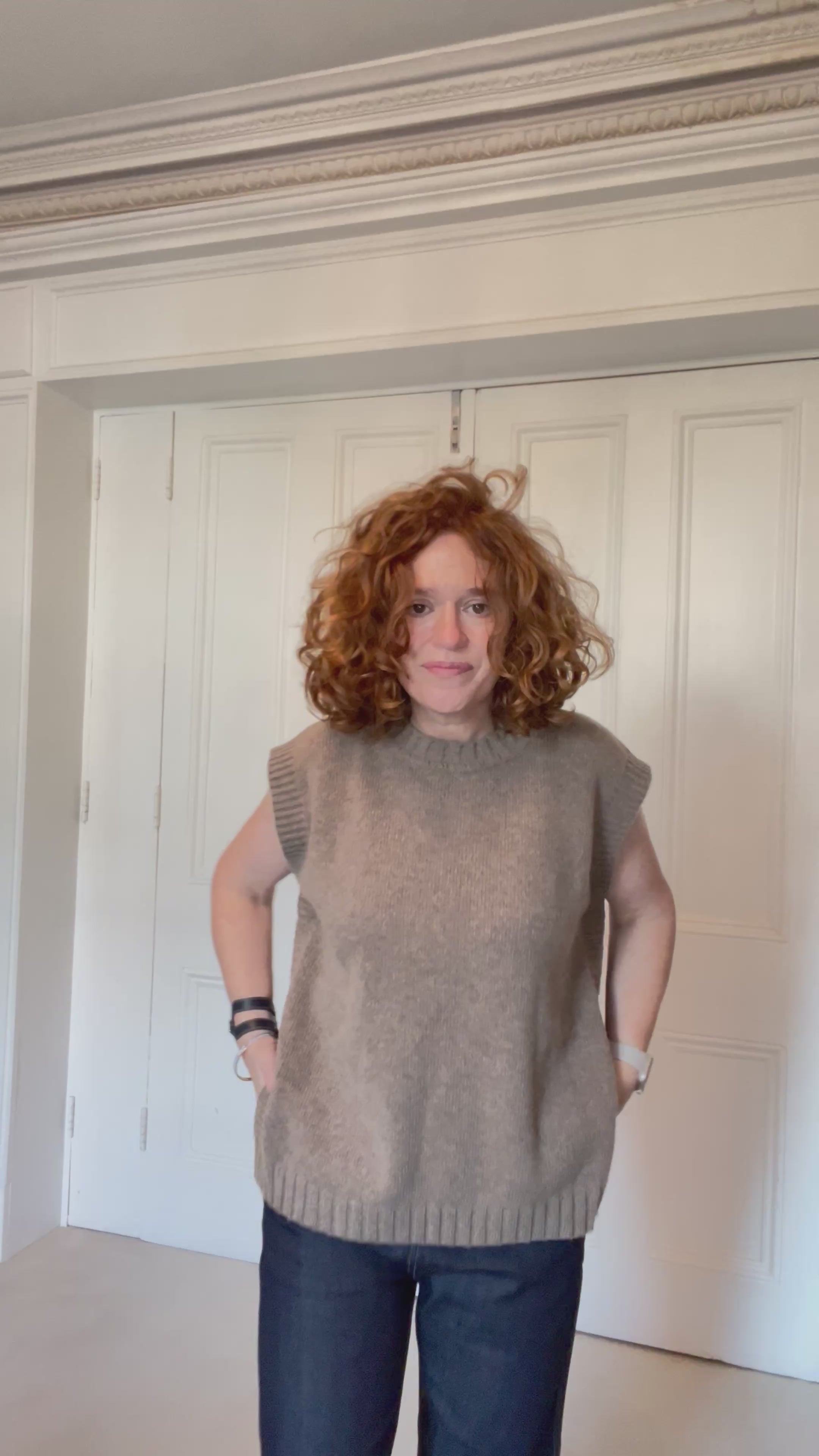 Rialto48 Sleeveless Jumper in Biscuit - SKULPT Dublin
