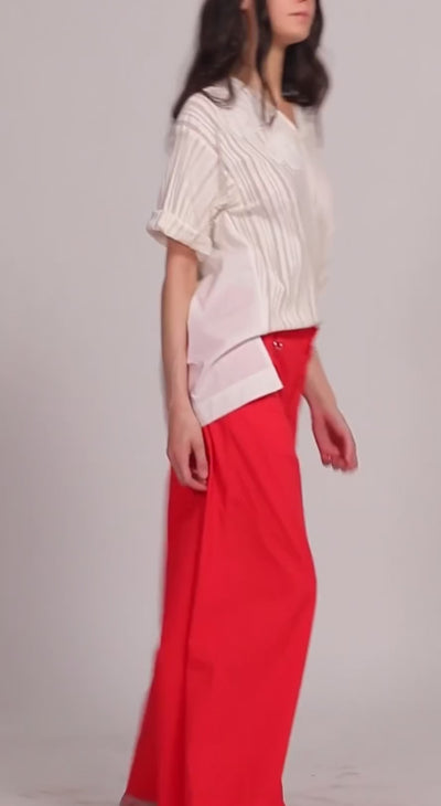 HIGH Everyday Couture Directive Trouser in Red Cotton - SKULPT Dublin