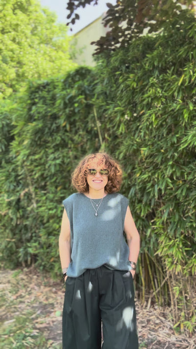 ApuntoB Knit Sleeveless Top in Teal - SKULPT Dublin