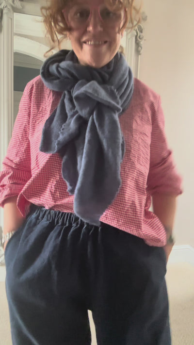 Pin1876 Cashmere Scarf in Denim Blue - SKULPT Dublin