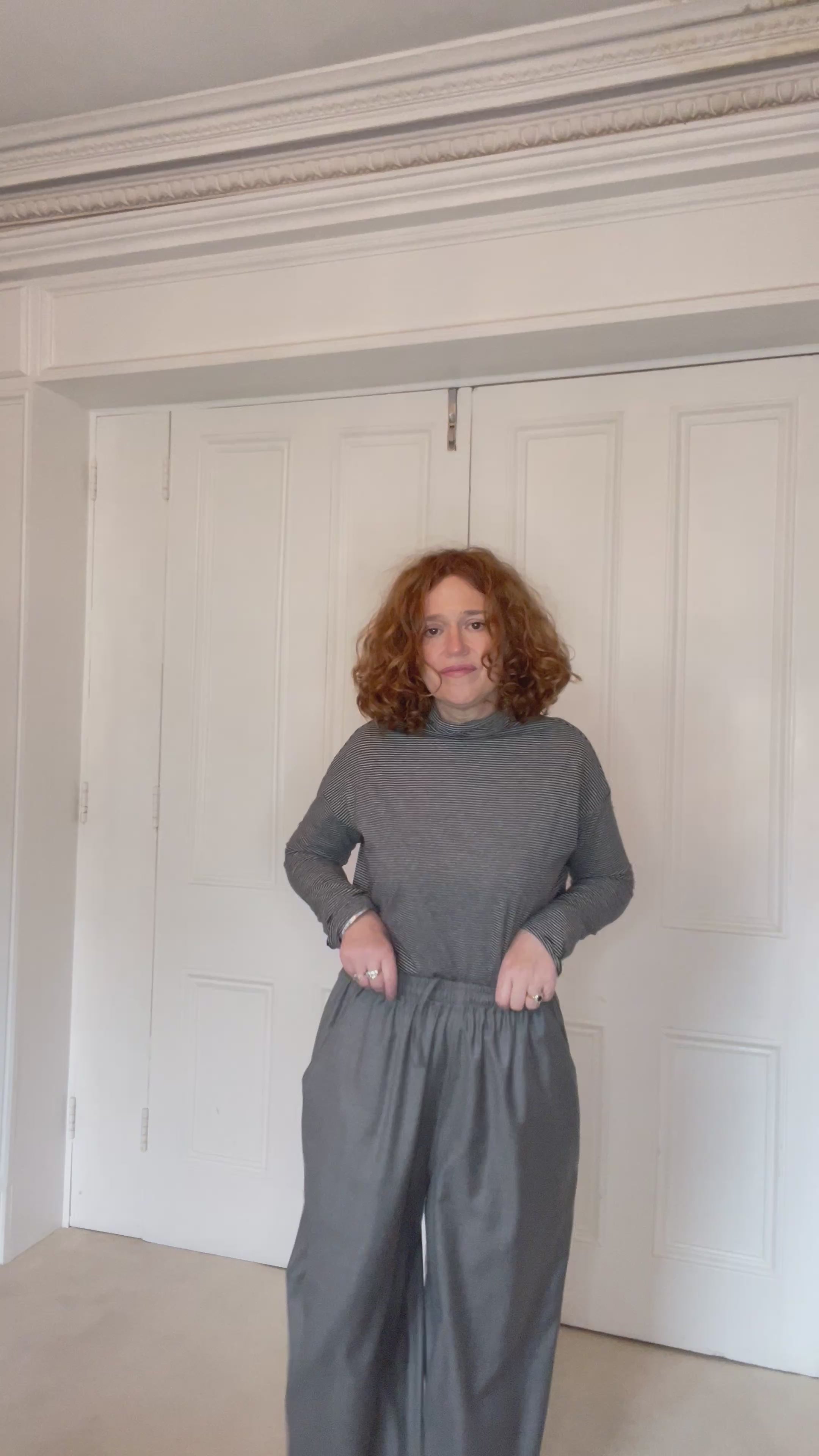Sofie D'Hoore Straight Leg Wool Trousers in Grey - SKULPT Dublin