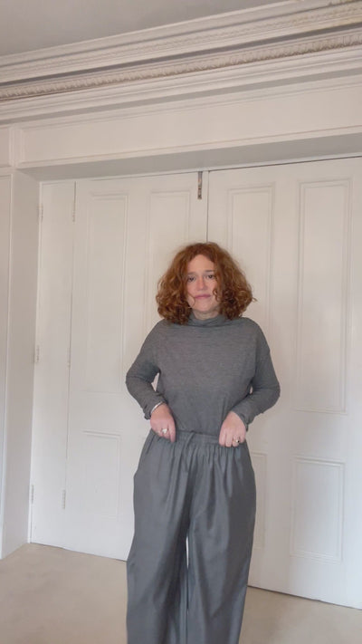 Sofie D'Hoore Straight Leg Wool Trousers in Grey - SKULPT Dublin