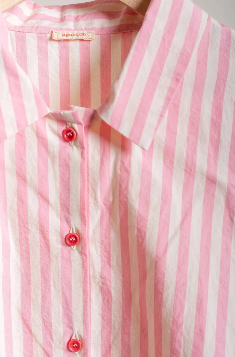 Apuntob Stripe Shirt Pink and Cream - SKULPT Dublin