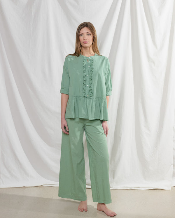 rialto48 Cotton Trousers in Green - SKULPT Dublin