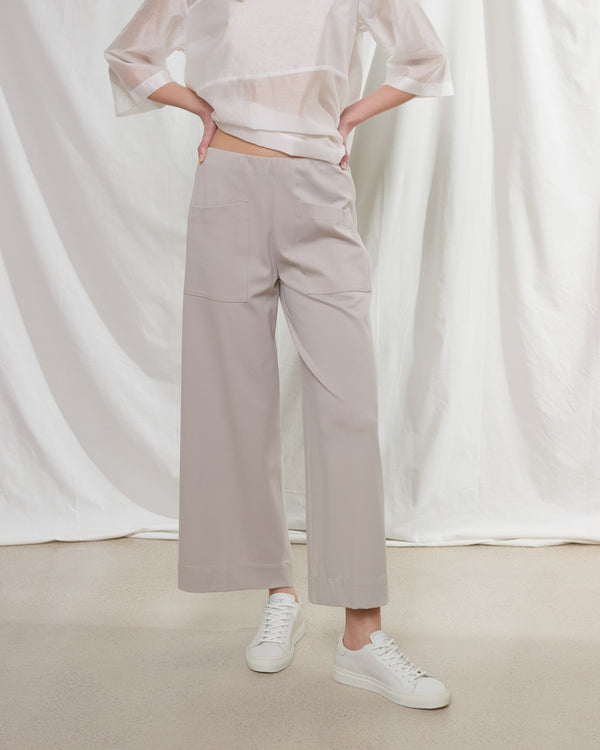 rialto48 Wide Leg Stretch Trousers in Chalk - SKULPT Dublin