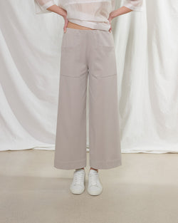 rialto48 Wide Leg Stretch Trousers in Chalk - SKULPT Dublin