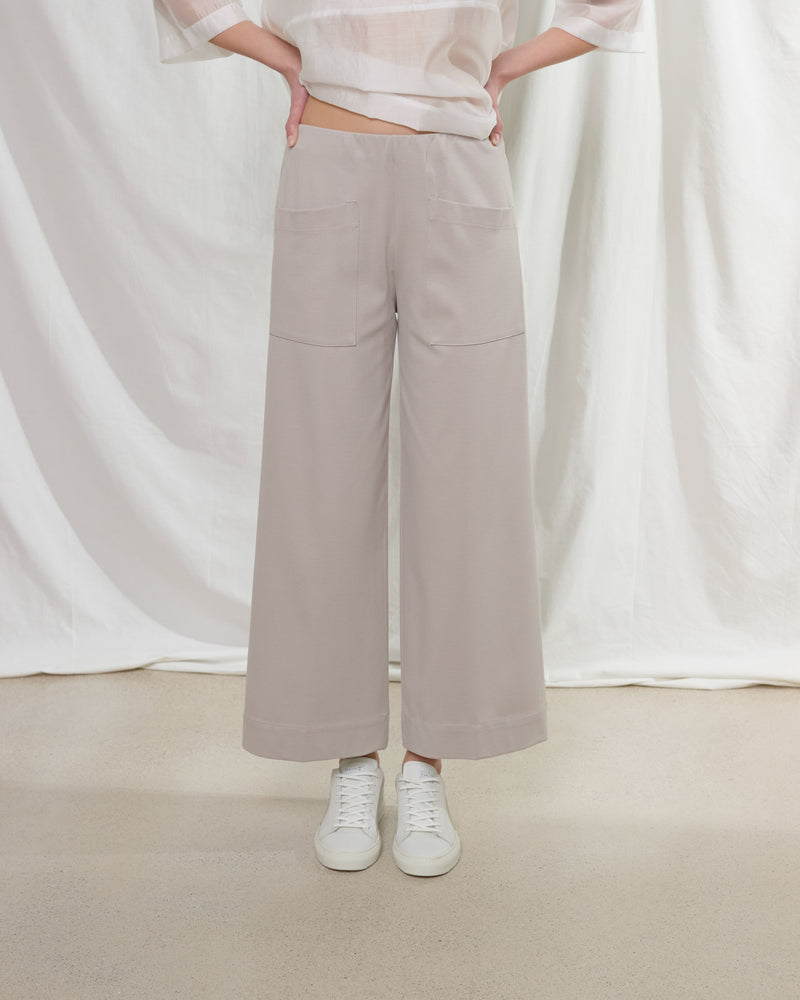 rialto48 Wide Leg Stretch Trousers in Chalk - SKULPT Dublin