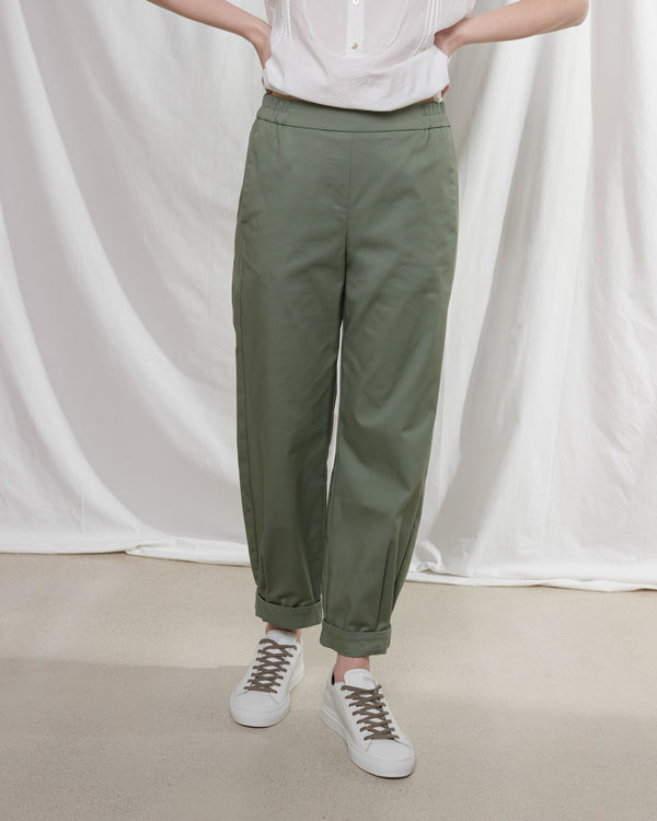 rialto48 Taper Leg Trousers in Green - SKULPT Dublin