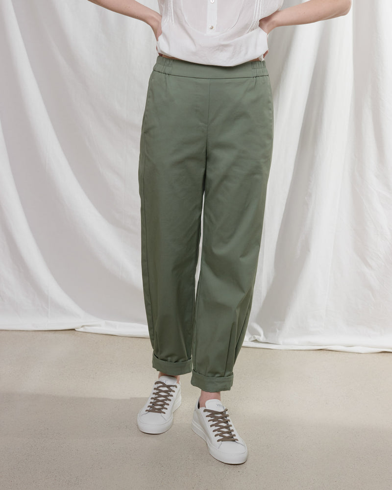 rialto48 Taper Leg Trousers in Green - SKULPT Dublin