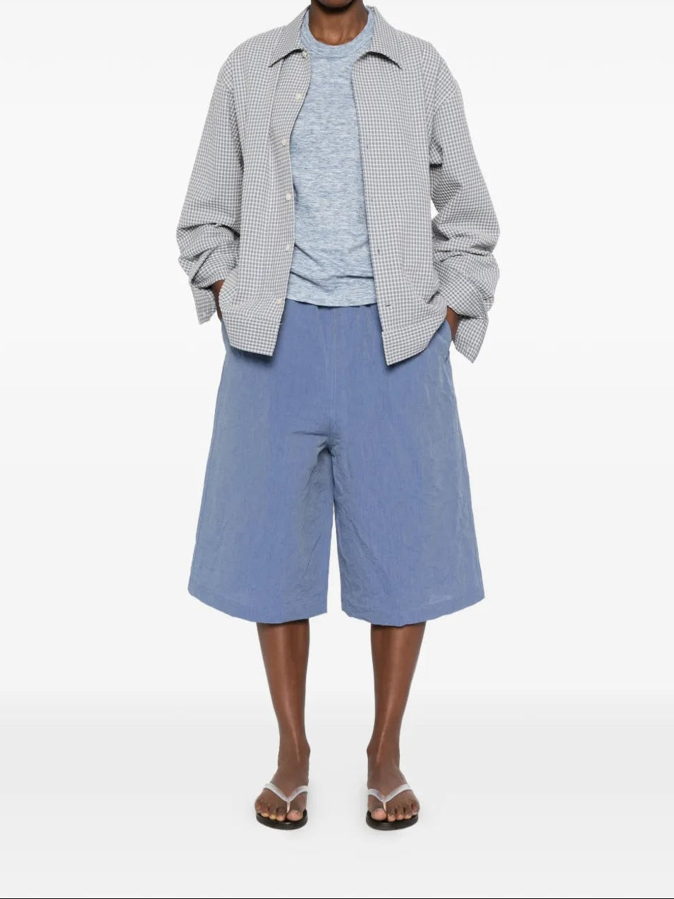 Sofie D'Hoore Short Shorts in Woven Blue Jean - SKULPT Dublin