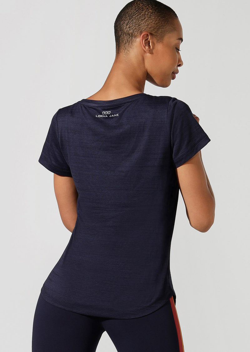 Lorna Jane Short Sleeved V neck Tee - Black - SKULPT Dublin