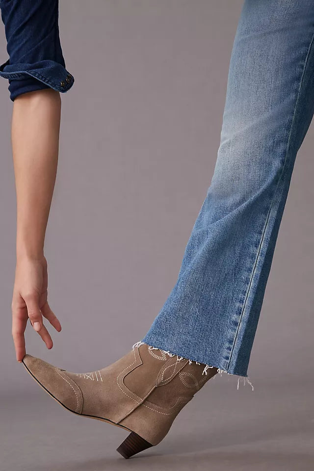 AMO Denim High Rise Kick Crop Flare - Denim - SKULPT Dublin