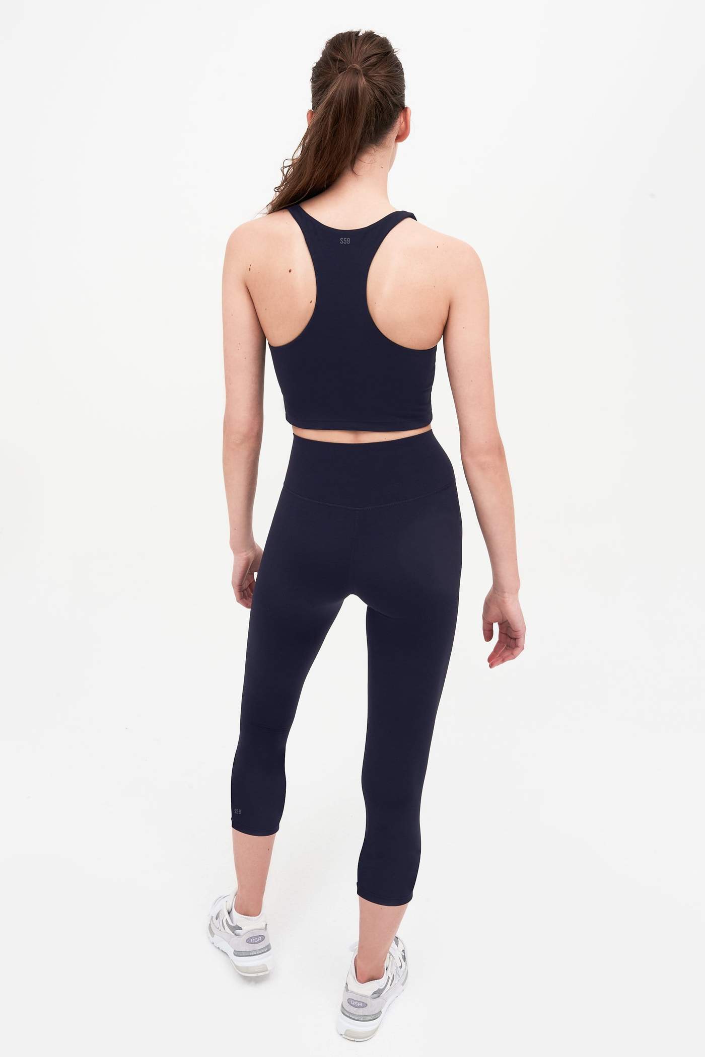 Splits59 Airweight Crop Legging in Navy - SKULPT Dublin