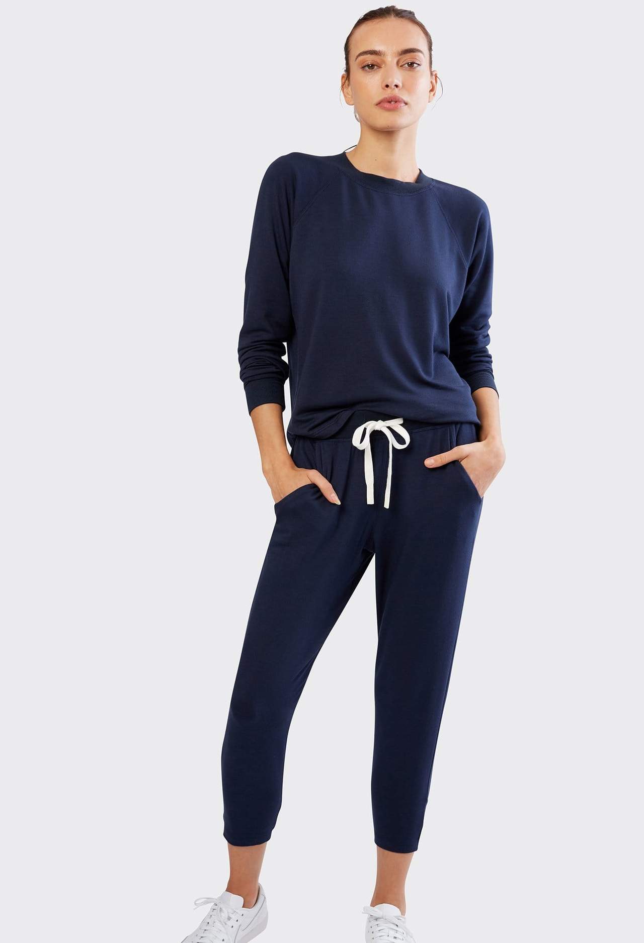 Splits59 Warm Up Long Sleeve Sweater in Navy - SKULPT Dublin