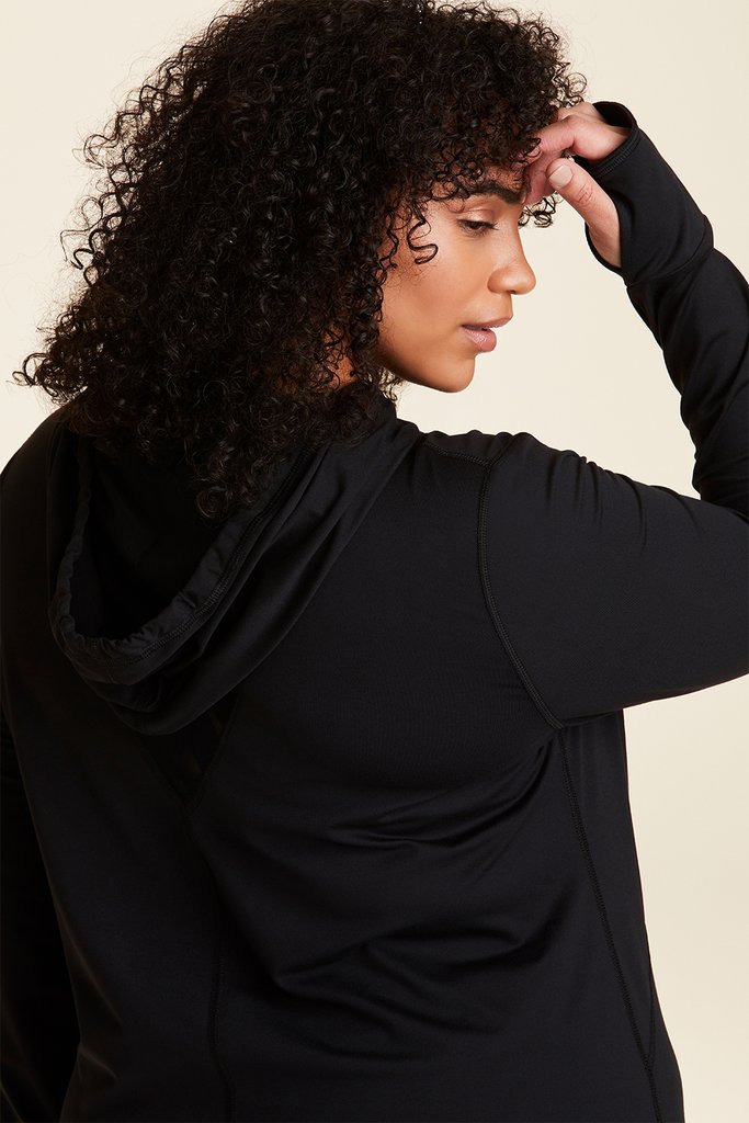 Alala Flyweight Long Sleeved Hoodie Top Black - SKULPT Dublin