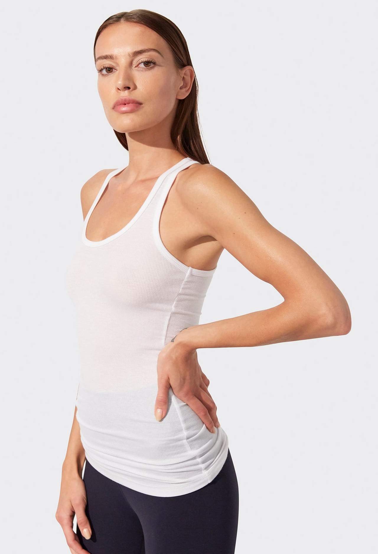 Splits59 Ashby Ribbed Tank - White - SKULPT Dublin