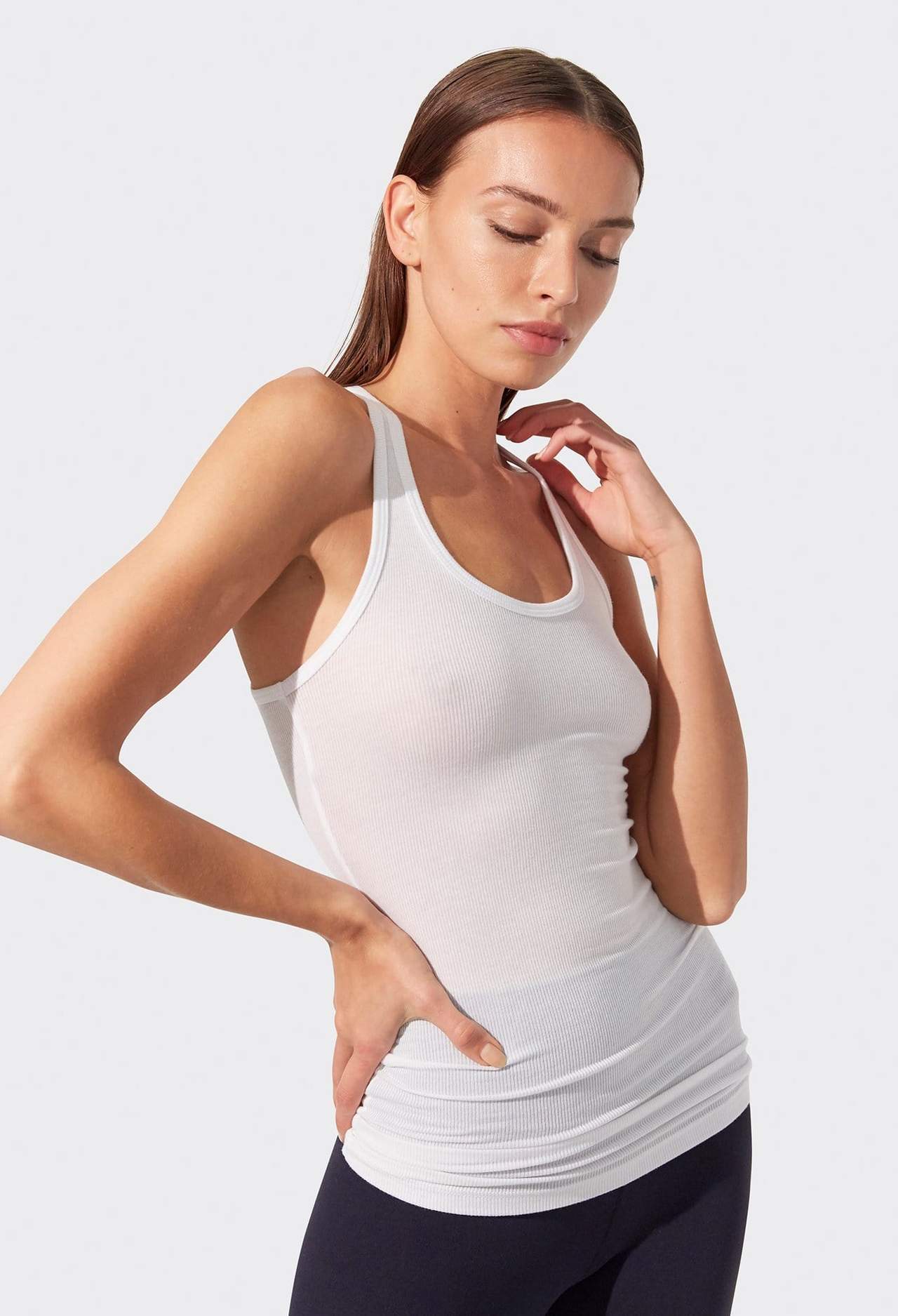 Splits59 Ashby Ribbed Tank - White - SKULPT Dublin
