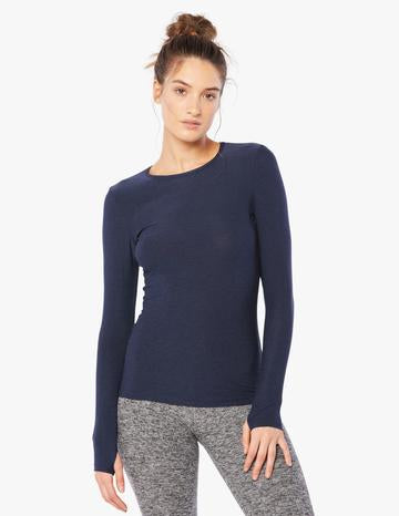 Beyond Yoga Classic Long Sleeve Top in Navy - SKULPT Dublin
