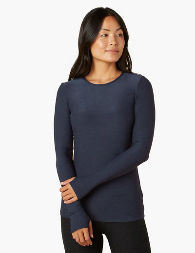 Beyond Yoga Classic Long Sleeve Top in Navy - SKULPT Dublin
