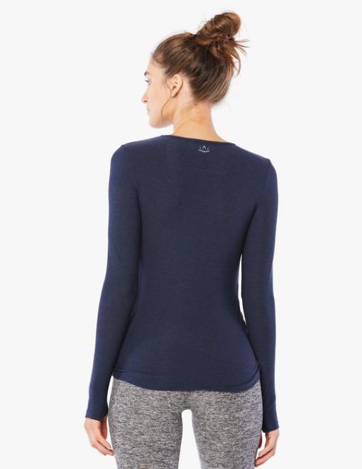 Beyond Yoga Classic Long Sleeve Top in Navy - SKULPT Dublin