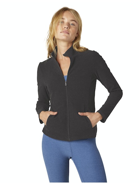 Beyond Yoga Spacedye Mock Neck Zip Up in Darkest Night - SKULPT Dublin
