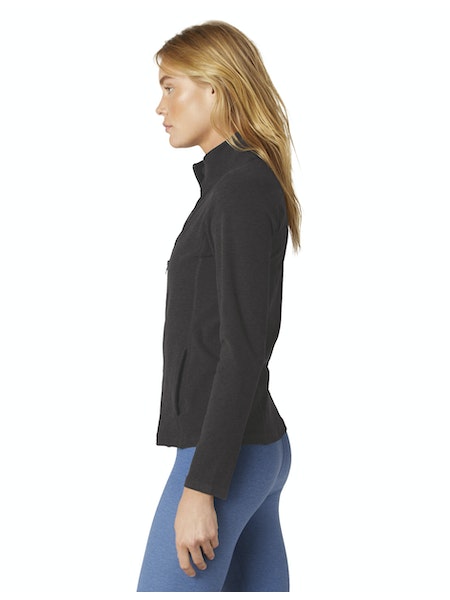 Beyond Yoga Spacedye Mock Neck Zip Up in Darkest Night - SKULPT Dublin