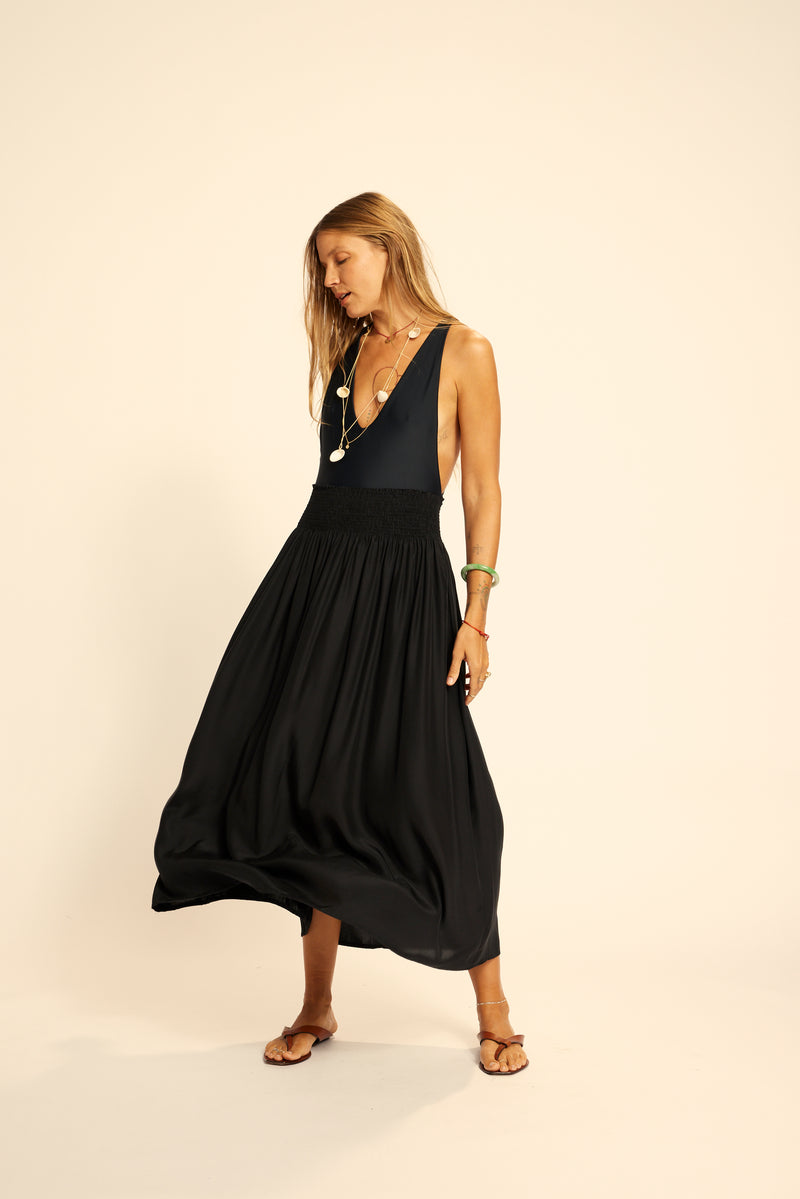 Natalie Martin Bella Skirt in Silk Black - SKULPT Dublin