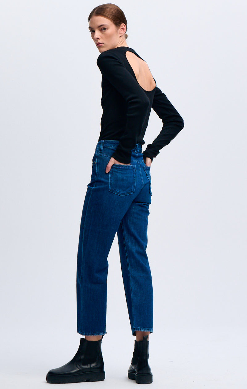 3x1 Denim Sabina Girlfriend in Ink Blue - SKULPT Dublin